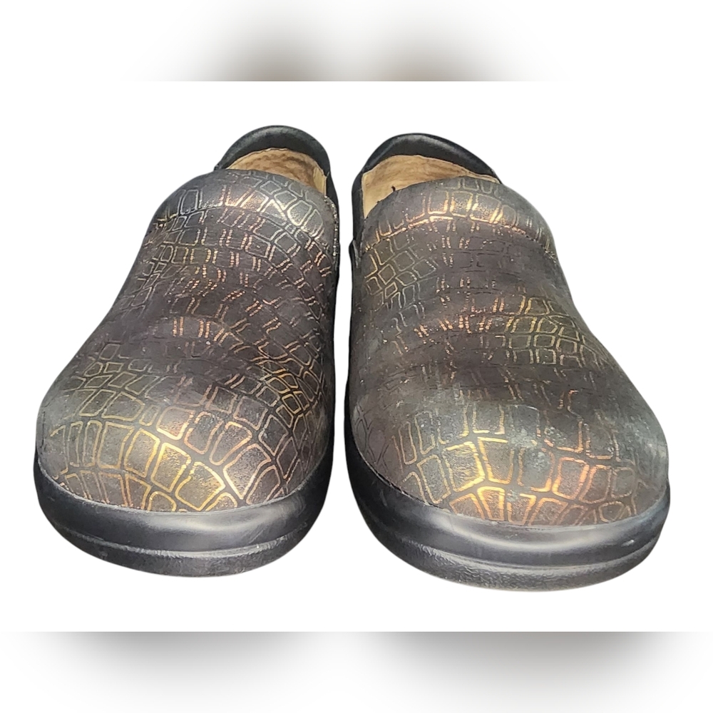 ALEGRIA Keli Fancy Giraffe Gold and Black Clogs, Womens 38 EU (8-8.5 US) - Picture 3 of 10